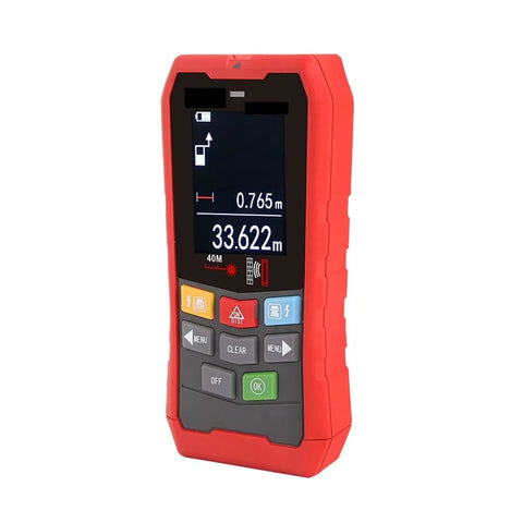 Heavy Duty Stud Finder And Wall Scanner With Wireless Pipe And Cable Detector For Electrical Hunting and Wood Beam Locating, red handheld device.