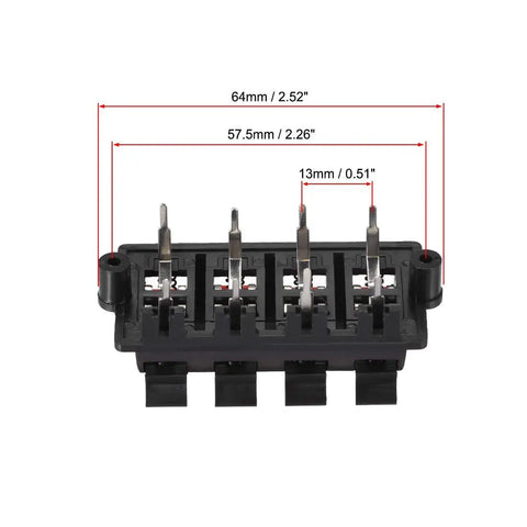 Two Row Eight Way Spring Speaker Terminal Clip Push Release Connector For Diy Audio Wiring Eight Pin 50V 3A Rating Red And Black Polarity Fits AWG 24 To 16 Cables Eight Position Strip Block WP8 03 with size dimensions