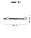 14 Inch Keyboard Drawer Slide Rails With Ball Bearings, Butter Smooth Operation And Quiet Soft Close shown with measurements