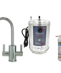 Mountain Plumbing, MT1841DIY-NL/MBC, Hot & Cold Water Faucet with Contemporary Round Body & Handles & Little Gourmet® Premium Hot Water Tank with filter.