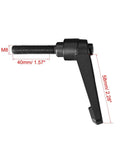 Side view of black M8x40mm clamp lever with threaded stud; 2pcs