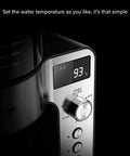 Close-up of digital control panel on the Five Cup Coffee Maker With Glass Carafe Bean To Cup Espresso Machine Automatic Intelligent Commercial Brew