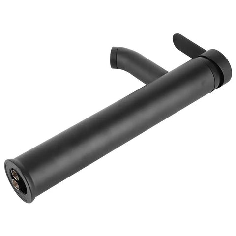 Maqulae Stainless Steel Basin Faucet, Black Tap with Bubbler (Tall) close-up view, showcasing sleek black finish and modern design.