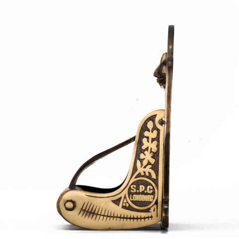 Side view of an Antique Brass Wall Mount Toilet Paper Holder With Lid 6.9 Inch Wide Victorian Style Rust Resistant Solid Brass Bathroom