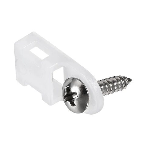 Heavy Duty Nylon Cable Clips With Screws And Ties, 100 Pack Set For Home Office Desk Organization clip with screw detail.