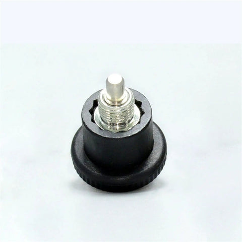 Badass M10 Index Plunger With Spring Actuated Locating Pin And Precision Stainless Steel Dowel Bolt front view showing durable black body and stainless steel pin.
