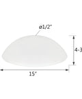 Frosted Glass Shade For Pendant And Flush Mount Lighting, One Half Inch Fitter, Fourteen And Seven Eights Inches Diameter, Four And A Half Inches High