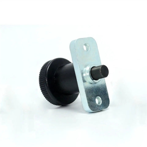 Top Shelf Carbon Steel Indexing Plunger With Flange Lock And Rock Solid Spring Detent For Zero Wobble Alignment On 8 To 18 Millimeter Heavy Duty Workshop Projects, close-up view.