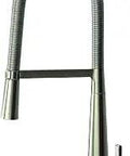 Solid Brass Kitchen Faucet With Pull-Down Sprayer, Single Lever Handle, Steel Spring High Arc Spout, 1.8 GPM, Luxe Stainless