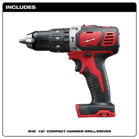 Heavy Duty Compact Hammer Drill Driver With All Metal Chuck And Gears Delivers Hella Tough 500 Inch Pounds Torque for professional use.