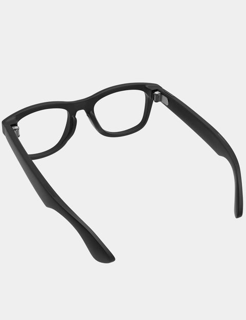Top Shelf Replacement Temple Screws And Quick Fix Screwdriver Kit For Ray Ban Meta Wayfarer Skyler Headliner Gen Two Plus Oakley Meta Hstn Ai Sunglasses Silver Hardware  black plastic glasses frame with silver hinge.