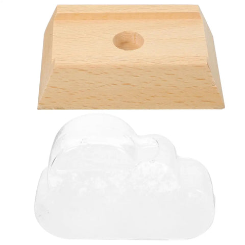 Cloud Storm Glass Weather Forecaster Desktop Weather Station Predictor For Home Office Decor Cute Cloud Bottle Desk Decor Gift For Birthday Thanksgiving And Christmas with wooden base.