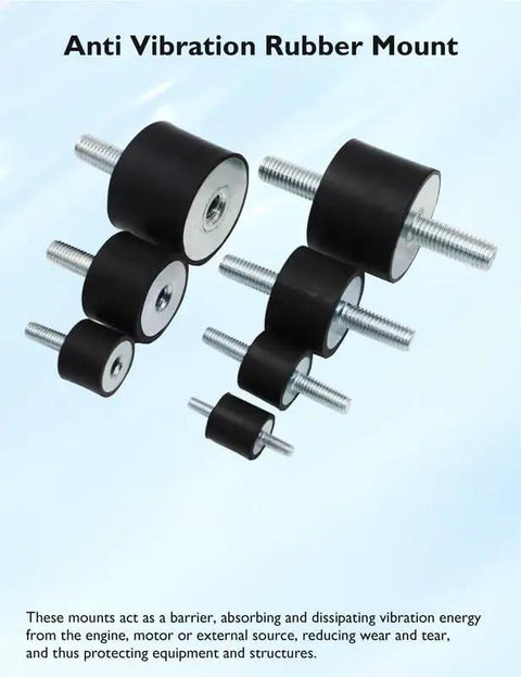 Professional M4 Rubber Vibration Isolator Mounts With Hex Lock Nuts Heavy Duty Shock Absorbers Silent Blocks for Motor Compressor Pump Gear.