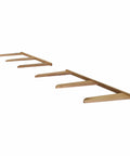Side view of a Vertical Timber Wall Rack That Holds 6 Surfboards For Home Or Garage Beefy Natural Hardwood Mount With Cork Padded Arms