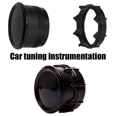 Two Inch Car Digital Vacuum Gauge Kit With Blue LED Display Easy Install Universal Meter For 12V Gasoline Engines Boost And Vacuum Readings 52mm Dial Gauge For Engine Diagnostics black mounting cup and bezel