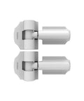 Rock Solid Hella Sturdy Gate Hinges For Wood Or Vinyl 180 Degree Flexible Wrap Design With Snazzy Covers shown from the top view.