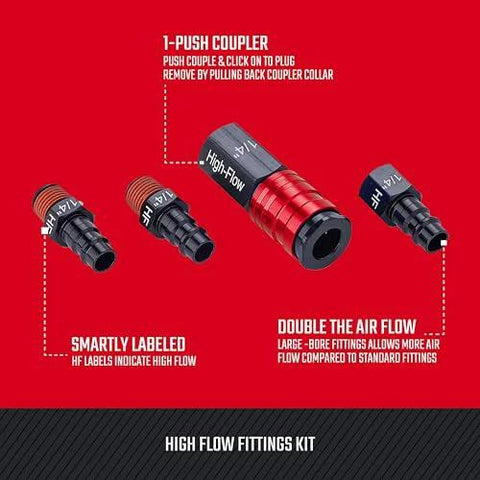 Craftsman 4-pc high-flow fittings kit, aluminum, 1/4-in NPT threads