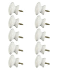 10 Pack Round Wood Cabinet Knobs Single Hole White Drawer Pulls rustic kitchen handles moisture resistant bathroom furniture hardware