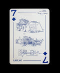 Gearhead Approved Engineering Drawing Playing Cards For Engineers Gift Set with mechanical patent art card featuring machinery designs.