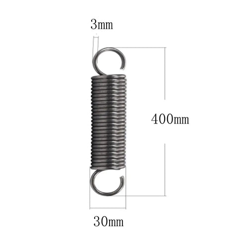 Zero BS Heavy Duty Double Hook Extension Springs 2 Pack Heat Tempered Steel Tension Springs 30mm OD 400mm length for rigging.