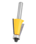 Fabater 8mm Chamfer Router Bit with Bearing, Perfect For Woodworking Bevel Edging Milling Cutter On MDF Solid Wood And Particleboard At 15 Degree Angle With YG6 Alloy Trimming Tool close-up view showing yellow and steel construction.