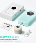 Portable Bluetooth Label Maker D30 With Three Tapes White Gold Clear, Handy Thermal Printer For Home Use, Handheld Small Label Printer With Multiple Templates Fonts Icons, Rechargeable Battery, Easy, Quick Labeling shown with package contents