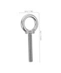 Heavy Duty Stainless Steel Eye Bolts With Nuts And Washers M10x60 threaded lifting screw hook with eyelet for hanging tools.