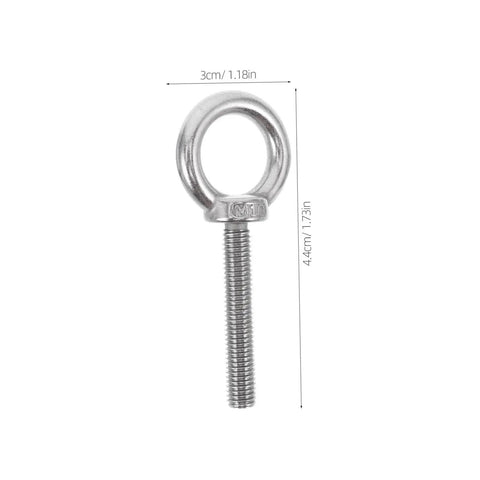 Heavy Duty Stainless Steel Eye Bolts With Nuts And Washers M10x60 threaded lifting screw hook with eyelet for hanging tools.