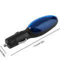 12V Car Fuel Saver Device Easy Install Vehicle Mounted Gas Economizer with dimensions in black and blue design