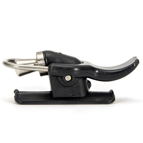 Side view of Thumb Button Casting Clip For Spinning Reels Sea Fishing Aid Fixed Spool Finger Protector Hip Mount Casting Accessory.
