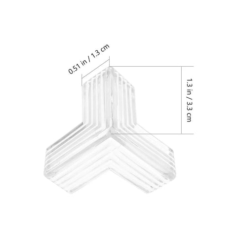 Transparent PVC corner guard with dimensions, 10 Pack Table Corner Guards For Kids And Pets, Soft PVC Edge Protectors For Furniture And Desks