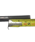 Beefy U-Bolt Kit For Trailer Axles Five Eighths Inch By Four Inch By Eight And A Half Inch With Tie Plates And Nuts, Easy Install For Securing Axles To Two Inch Wide Leaf Springs. black 5/8-inch trailer axle U-bolt measured with tape
