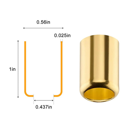 Top Shelf Brass 7325 Hose Ferrules For Air Line Repair Kit, Heavy Duty Fittings With Precision Specs For Industrial Garage Jobs And Durable Maintenance Needs Right Now 0.56in brass ferrule, 1in length, 0.437in opening