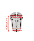 Quarter inch die grinder collet with precise measurements for pneumatic and electric power tools, built in hardened steel.