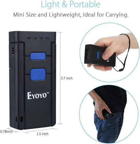 Grab And Go Portable Bluetooth Barcode Scanner With 3 In 1 Connection USB Wired 2.4G Wireless And Bluetooth, handheld view