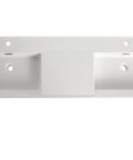 60 Inch Bathroom Resin Vanity Sink Featuring Sleek Modern Style with dual bowls and smooth glossy finish for daily use.