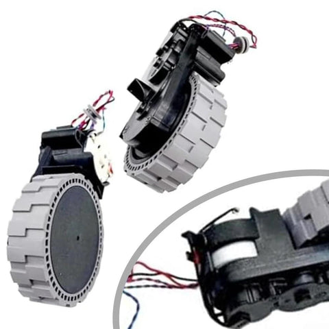 Left and right replacement vacuum wheel kit with two grey plastic wheels and black hubs for Ecovacs Deebot robots