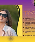 TOVO PRIME microfiber lens cleaning cloth for glasses and cameras, 6x7 inches, 230 GSM, 6-pack, Australian designed