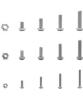Solid 500pc Hex Socket Screw Nut Bolt Set In Black, 4mm Hardware Kit featuring various stainless steel screws for projects.