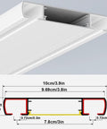 Heavy Duty Aluminum Sliding Barn Door Track System Built For Smooth Ceiling Mount Setups with dimensions and profile design.