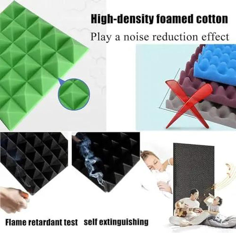 High density foamed cotton material demonstrating noise reduction and flame retardant properties for acoustic panels.
