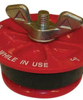 Red End Of Pipe Gripper Plugs For 3 Inch Pipes, ABS Reinforced Plates, mechanical seal to hold test pressure, 17 Psi rating.