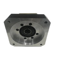 Heavy Duty Round Helical Planetary Gearbox Built Tough Delivers Knockout Torque And Smooth Five To One Reduction For 110Mm Ac Servo Motors With Plug And Play 19Mm Drop In Shaft, top view showing round body and shaft design.