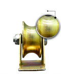 Side view of Heavy Duty U Type Groove Wheel Gate Roller With Bracket For Sliding Barn Doors, 45 Steel, double bearings