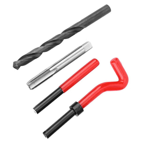 Thread Repair Kit 17Pcs M11 X 1.25 Helicoil Internal Thread Repair Kit, includes drill, tap, and wrenches, for aluminum and metal repair