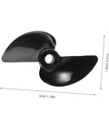 Power-Packed 2-Pack CNC Machined RC Boat Propellers For Forward And Reverse Motion Semisubmerged Design High-Performance Electric Boat Props 32mm Diameter Durable Materials, shown in black with dimensions 32mm diameter.