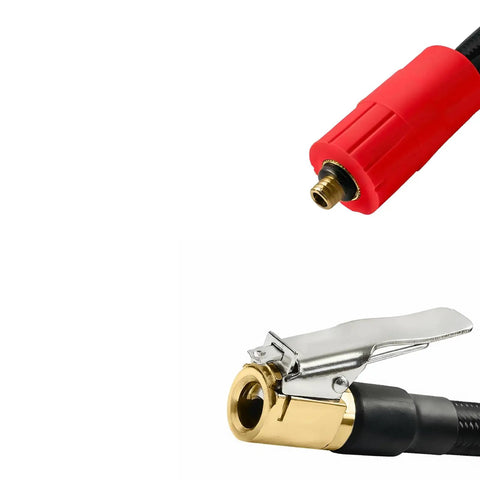 Three Pack 6mm Thread Air Hose 100cm Pressure Resistant Fits Vehicle Tire Inflators red brass hose connector with metal clamp