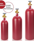 60 Cubic Foot Steel Nitrogen Cylinder With CGA580 Valve, DOT 3AA Approved Inert Gas Tank, Heavy Duty Alloy Steel Construction