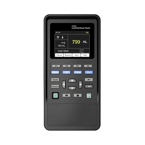 Digital Leeb Hardness Tester For Stainless Steel Aluminum Alloy Copper And Cast Iron Richter Scale Gauge with display settings.