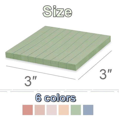 Twenty Four Pack Of 3x3 Inch Lined Sticky Notes With Ultra Strong No Slip Adhesive For Office And School Use Recyclable Vintage Color Memo Pads